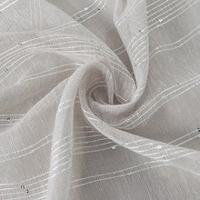 Load image into Gallery viewer, Dainty Home Shimmer Lurex Boho Embroidered Lurex Stripes With 3D Lurex Sequins Linen Look Light Filtering Grommet Panel Pair