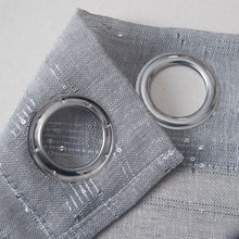 Load image into Gallery viewer, Dainty Home Shimmer Lurex Boho Embroidered Lurex Stripes With 3D Lurex Sequins Linen Look Light Filtering Grommet Panel Pair