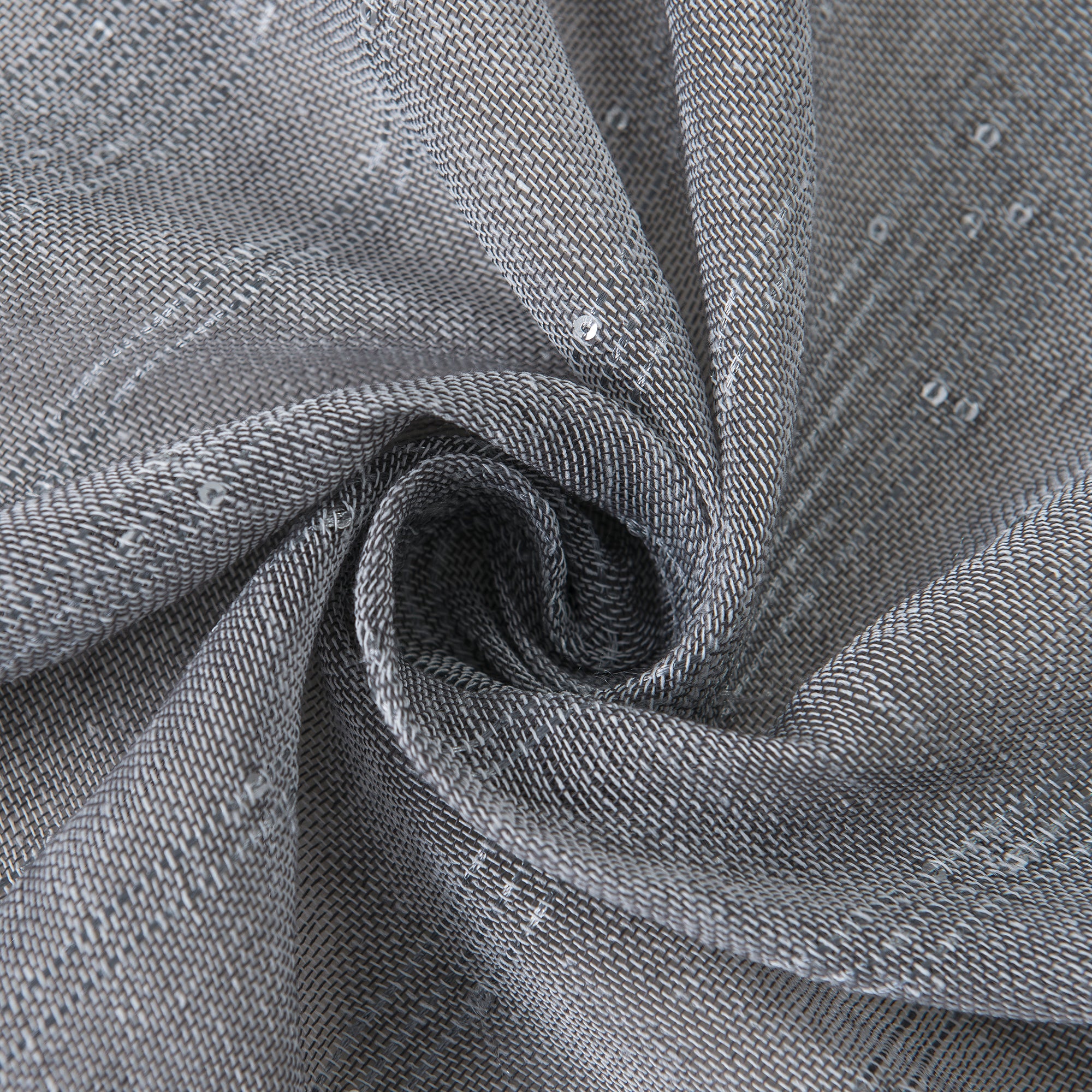 Dainty Home Shimmer Lurex Boho Embroidered Lurex Stripes With 3D Lurex Sequins Linen Look Light Filtering Grommet Panel Pair