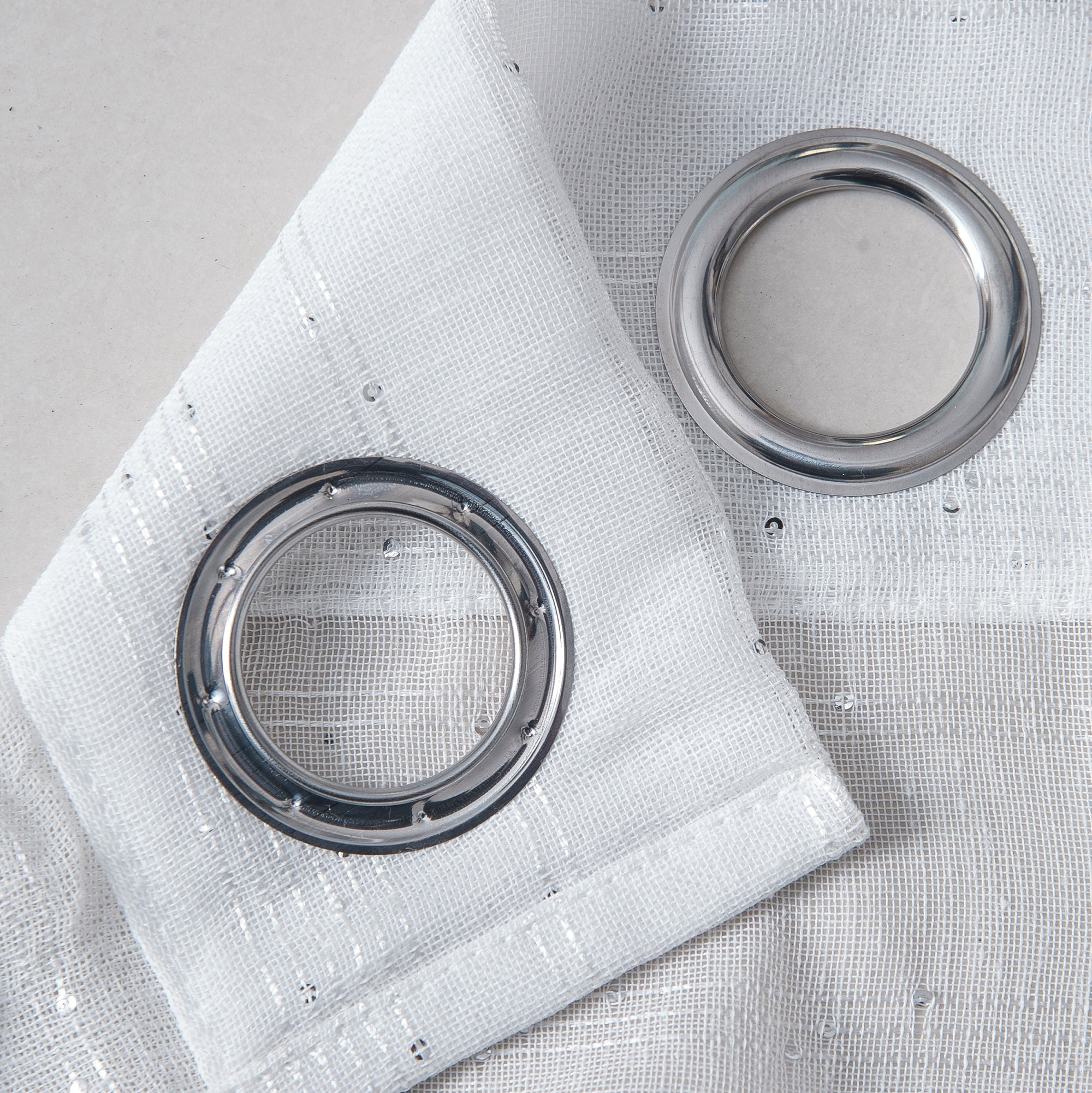 Dainty Home Shimmer Lurex Boho Embroidered Lurex Stripes With 3D Lurex Sequins Linen Look Light Filtering Grommet Panel Pair