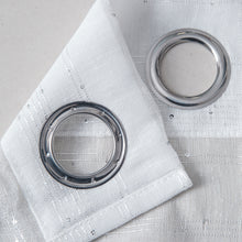 Load image into Gallery viewer, Dainty Home Shimmer Lurex Boho Embroidered Lurex Stripes With 3D Lurex Sequins Linen Look Light Filtering Grommet Panel Pair