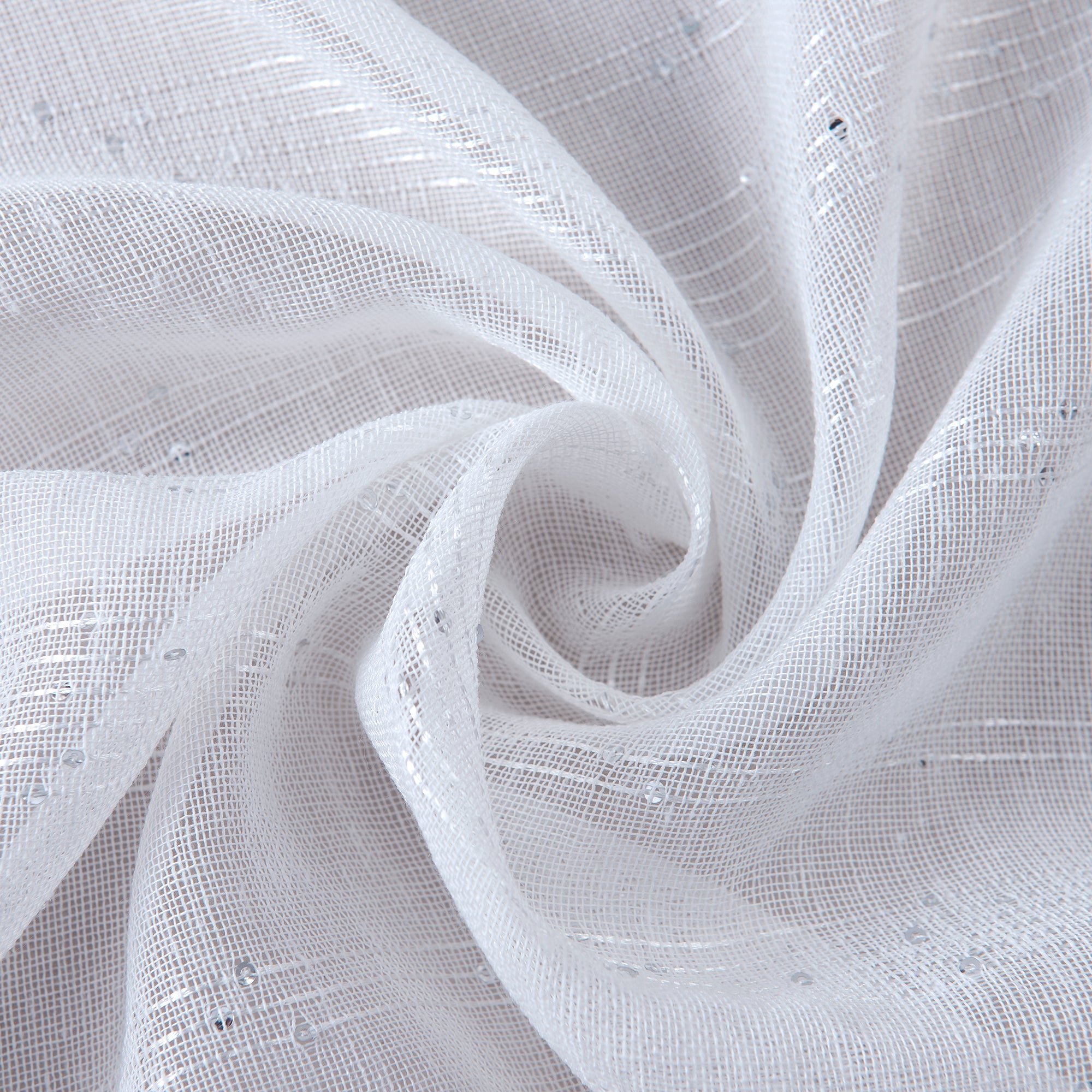 Dainty Home Shimmer Lurex Boho Embroidered Lurex Stripes With 3D Lurex Sequins Linen Look Light Filtering Grommet Panel Pair