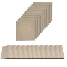 Load image into Gallery viewer, Dainty Home Natural Shimmer Woven Lurex Textilene Crossweave With Embedded Lurex Reversible 15" x 15" Square Placemats