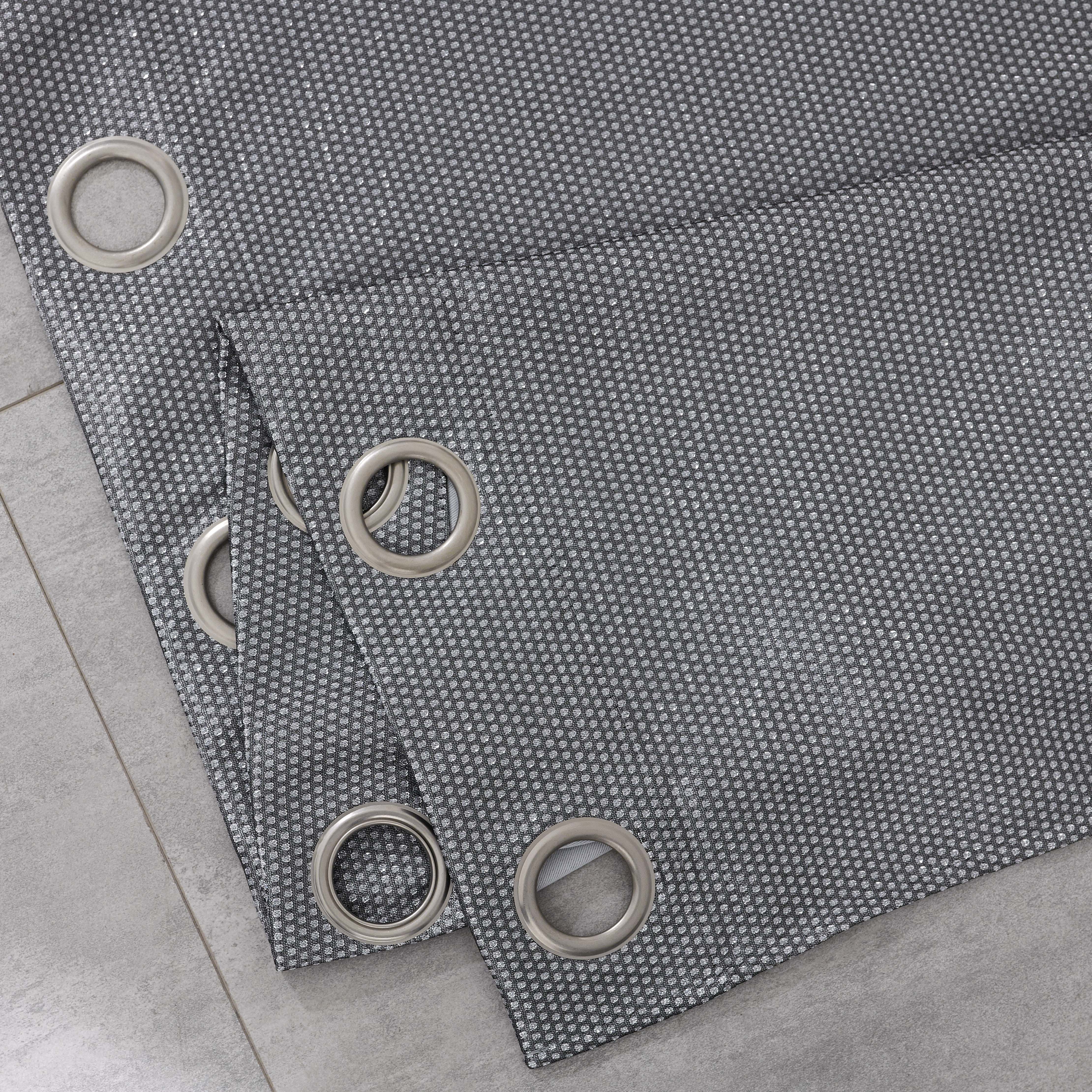 Dainty Home Stars Textured 3D Metallic Embossed Stars Thermal Insulated Blackout Grommet Panel Pair