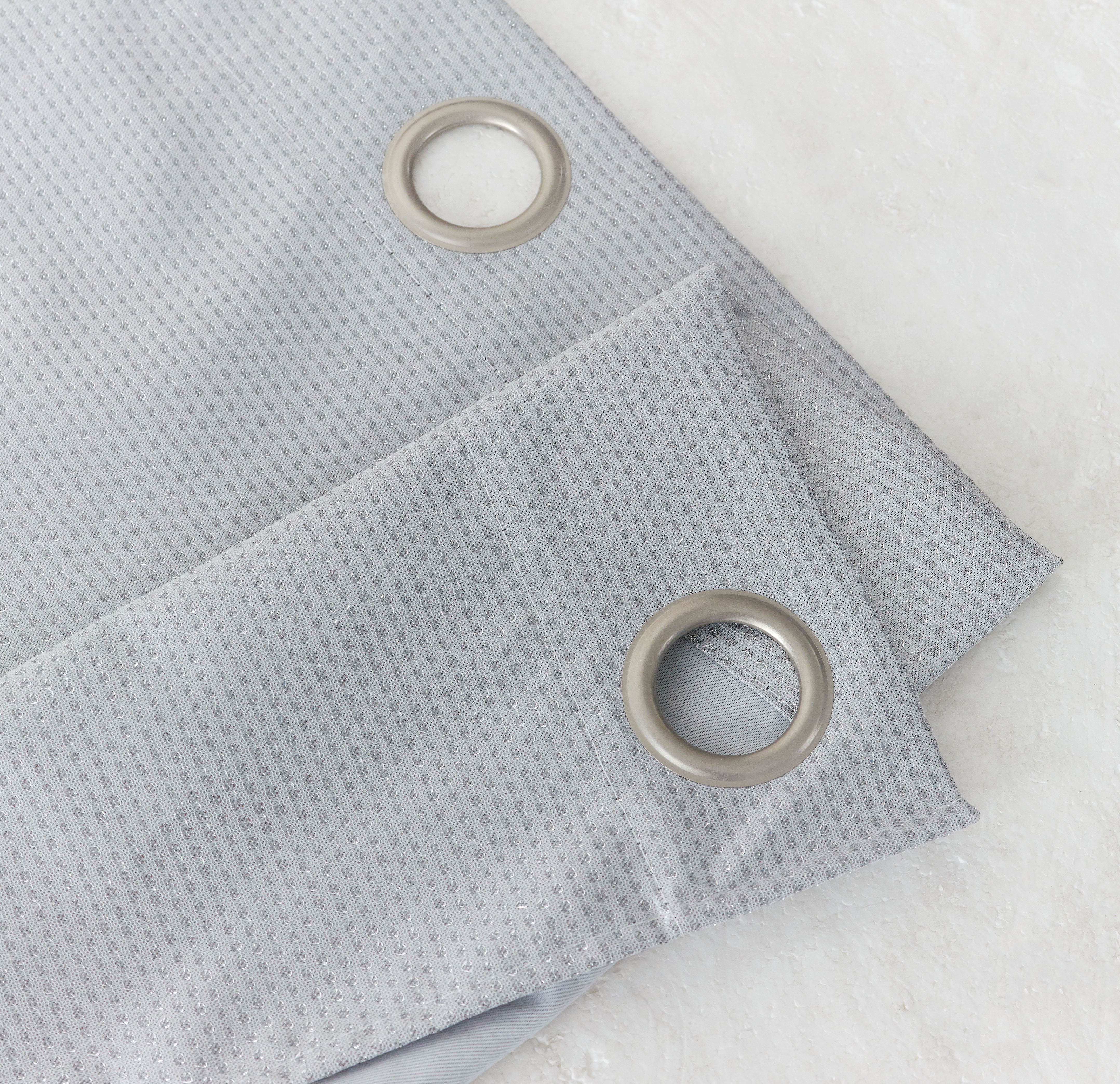 Dainty Home Stars Textured 3D Metallic Embossed Stars Thermal Insulated Blackout Grommet Panel Pair