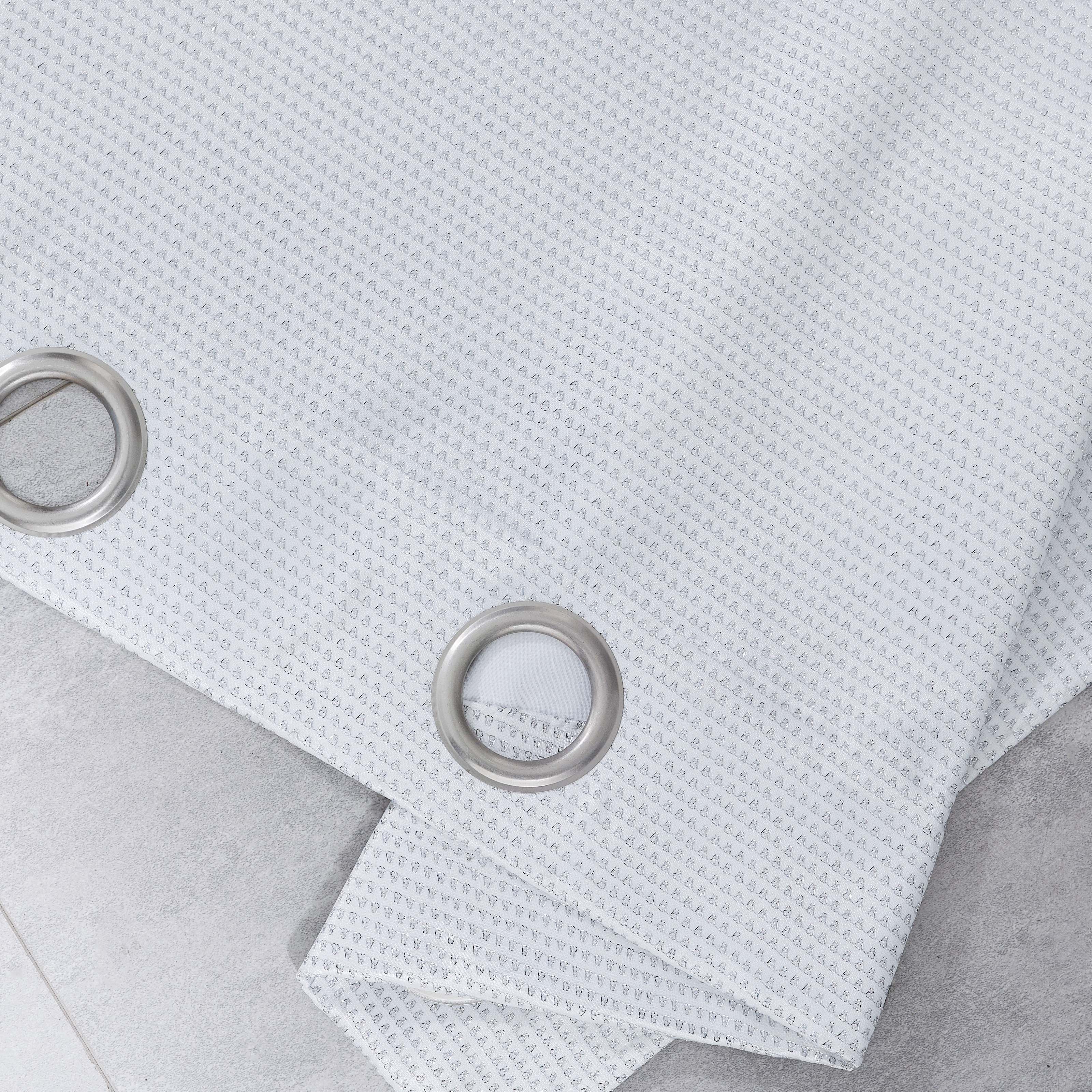 Dainty Home Stars Textured 3D Metallic Embossed Stars Thermal Insulated Blackout Grommet Panel Pair