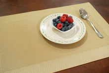 Load image into Gallery viewer, Dainty Home Santa Monica Woven Textilene Crossweave With Solid Geometric Pattern Reversible 13" x 19" Rectangular Placemats