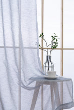 Load image into Gallery viewer, Dainty Home Sarah  Boho 3D Chenille Embroidered Microstripes Design Linen Look Light Filtering Grommet Panel Pair