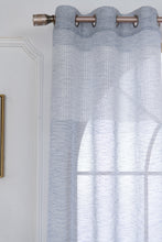 Load image into Gallery viewer, Dainty Home Sarah  Boho 3D Chenille Embroidered Microstripes Design Linen Look Light Filtering Grommet Panel Pair