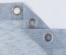 Load image into Gallery viewer, Dainty Home Sarah  Boho 3D Chenille Embroidered Microstripes Design Linen Look Light Filtering Grommet Panel Pair