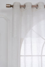 Load image into Gallery viewer, Dainty Home Sarah  Boho 3D Chenille Embroidered Microstripes Design Linen Look Light Filtering Grommet Panel Pair