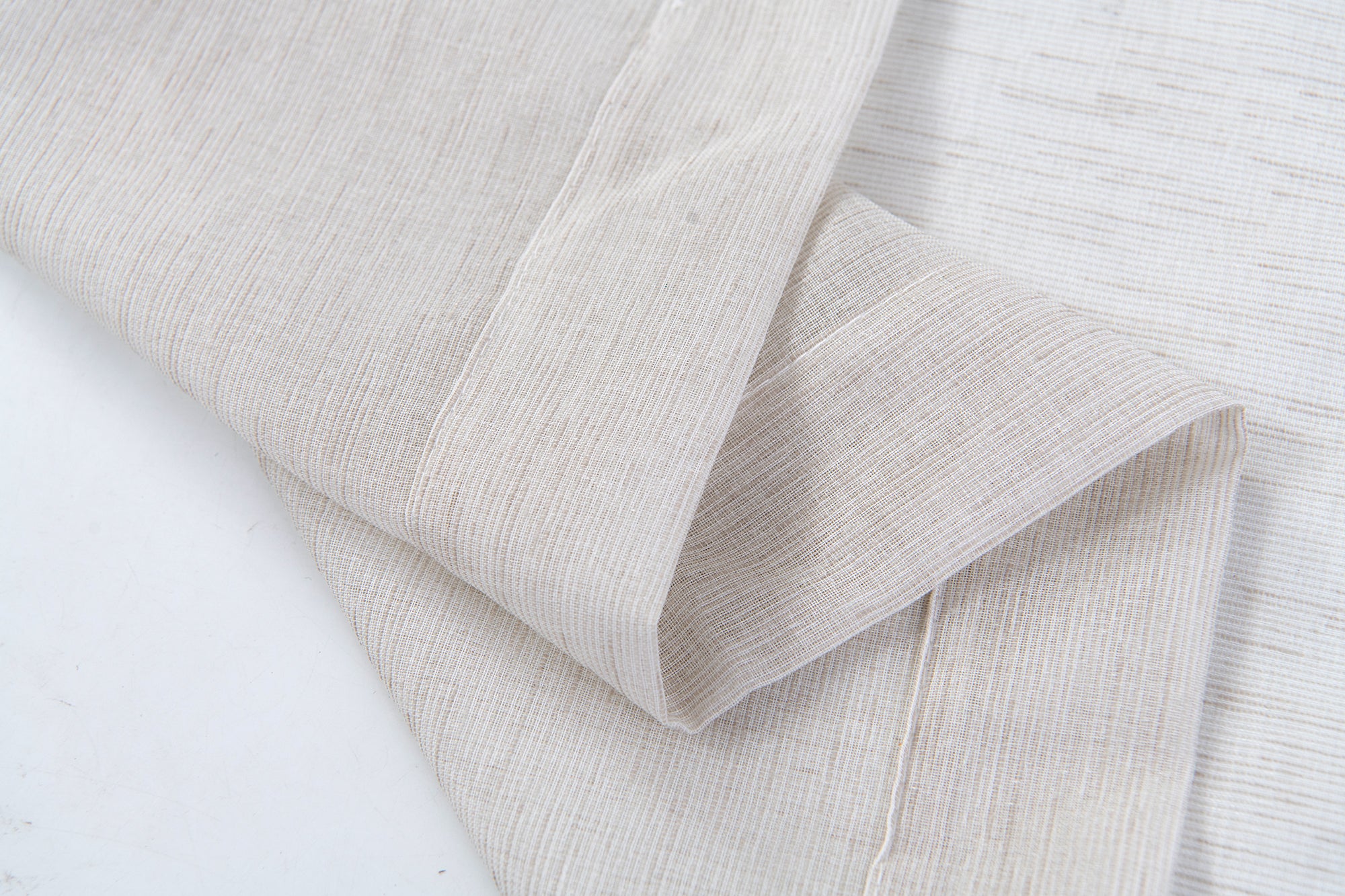 Dainty Home Sarah  Boho 3D Chenille Embroidered Microstripes Design Linen Look Light Filtering Grommet Panel Pair