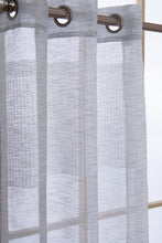 Load image into Gallery viewer, Dainty Home Sarah  Boho 3D Chenille Embroidered Microstripes Design Linen Look Light Filtering Grommet Panel Pair