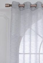 Load image into Gallery viewer, Dainty Home Sarah  Boho 3D Chenille Embroidered Microstripes Design Linen Look Light Filtering Grommet Panel Pair