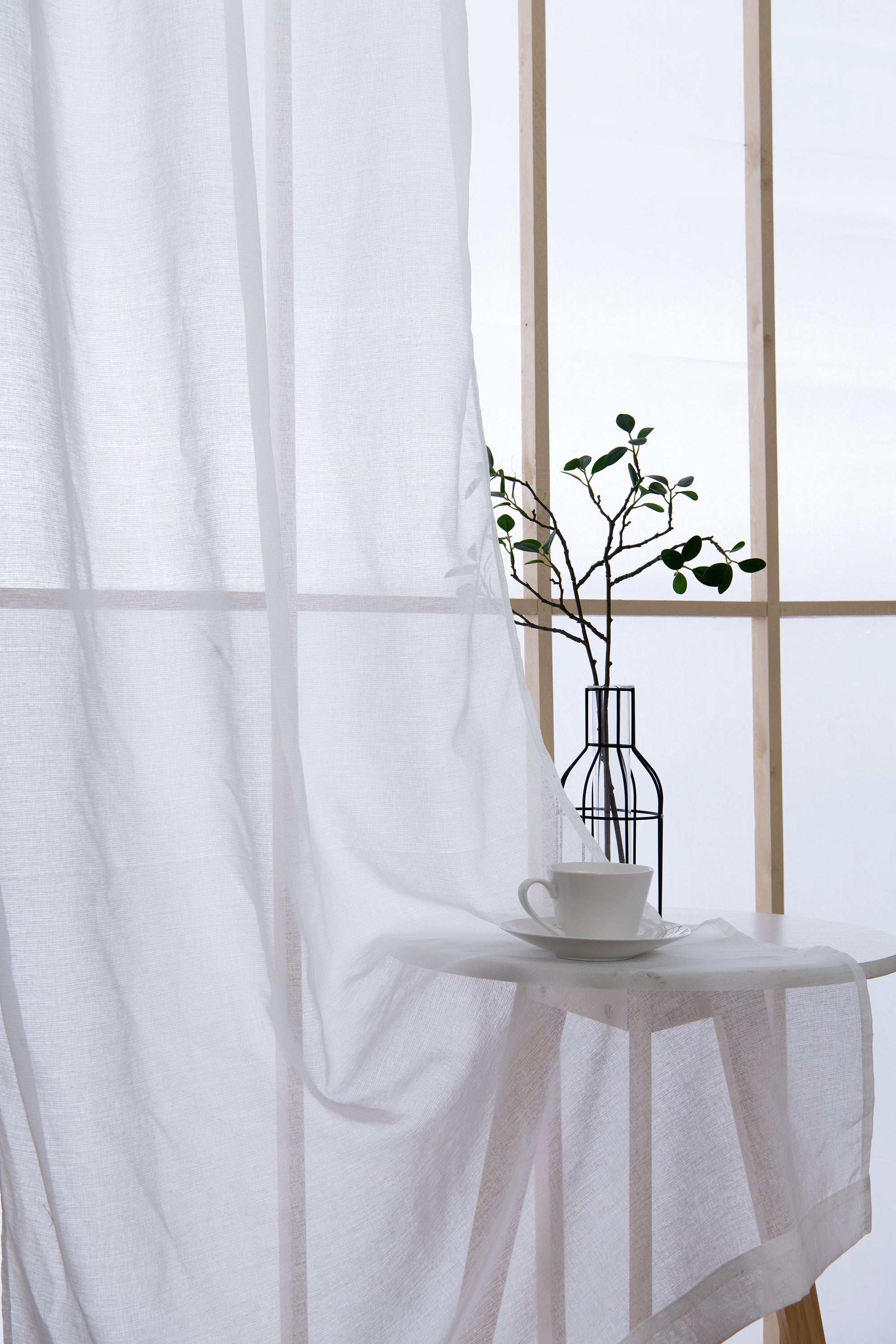 Dainty Home Sarah  Boho 3D Chenille Embroidered Microstripes Design Linen Look Light Filtering Grommet Panel Pair