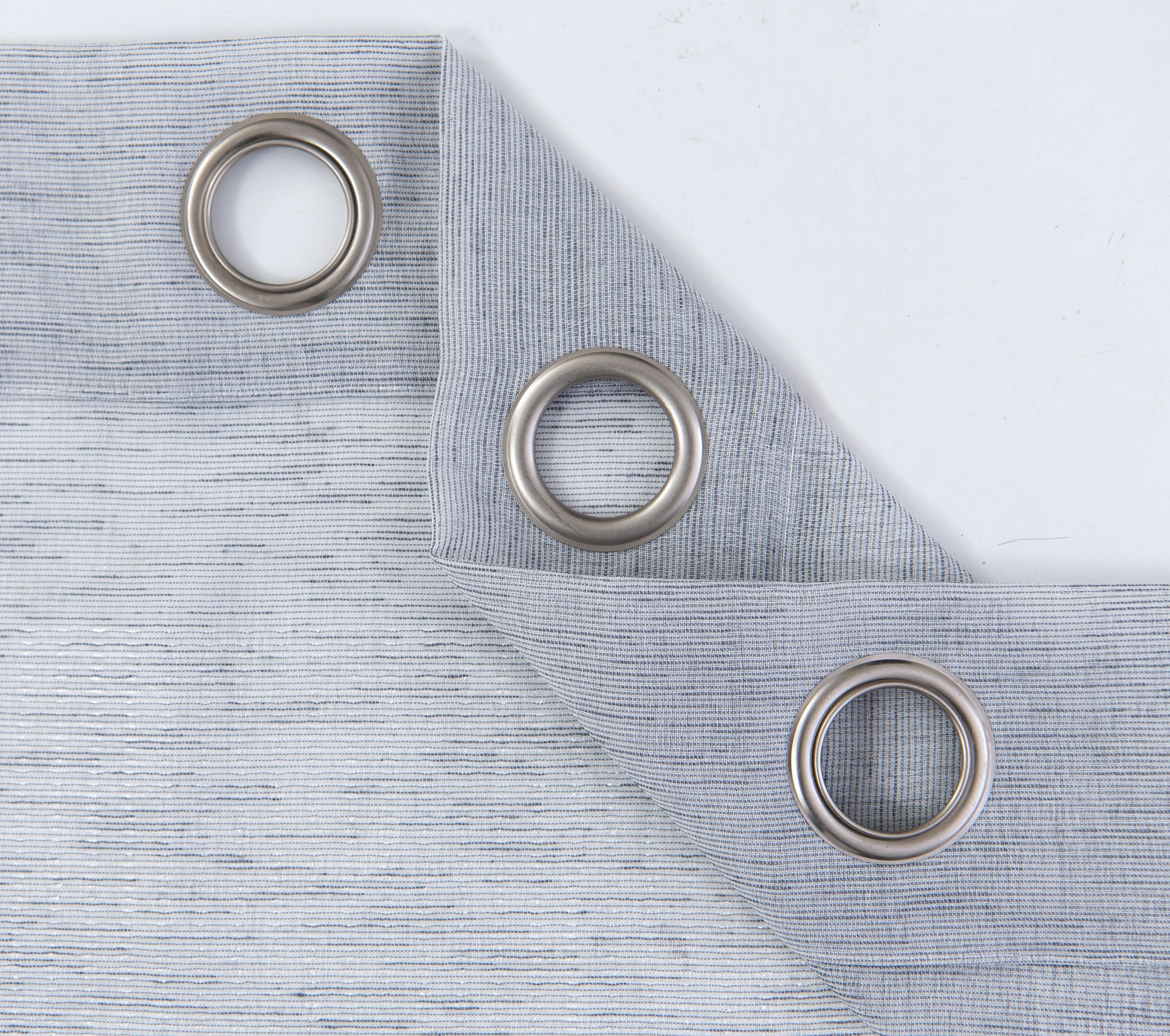 Dainty Home Sarah  Boho 3D Chenille Embroidered Microstripes Design Linen Look Light Filtering Grommet Panel Pair