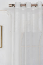 Load image into Gallery viewer, Dainty Home Sarah  Boho 3D Chenille Embroidered Microstripes Design Linen Look Light Filtering Grommet Panel Pair