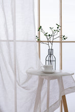 Load image into Gallery viewer, Dainty Home Sarah  Boho 3D Chenille Embroidered Microstripes Design Linen Look Light Filtering Grommet Panel Pair