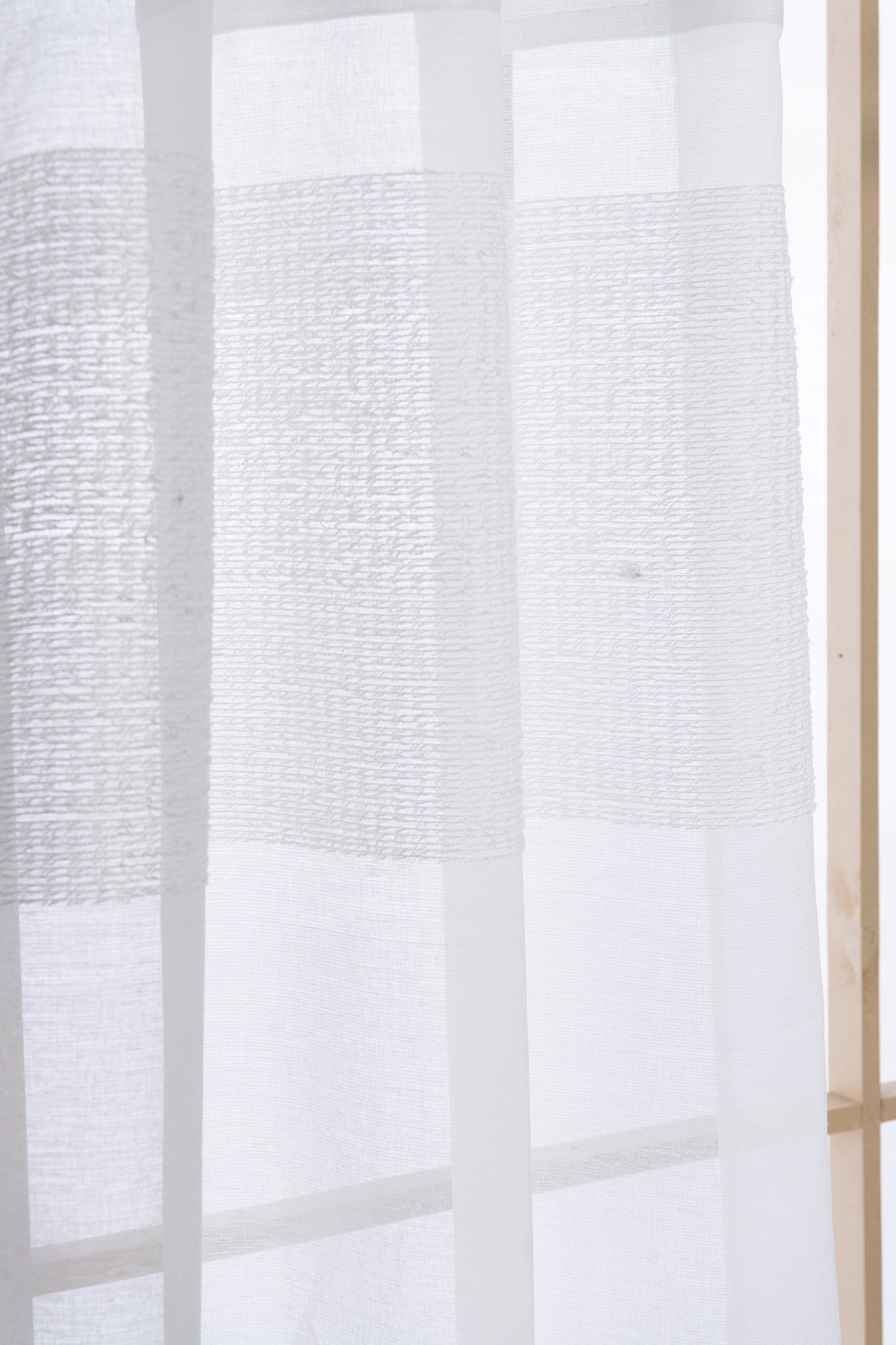 Dainty Home Sarah  Boho 3D Chenille Embroidered Microstripes Design Linen Look Light Filtering Grommet Panel Pair