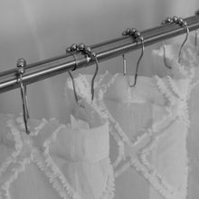 Load image into Gallery viewer, Dainty Home Aurora Modern 3D Chenille Embroidered Diamonds Linen-Look Shower Curtain