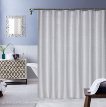 Load image into Gallery viewer, Dainty Home Little Rock 3D Floral Textured Wave Weaved Lurex Little 3D Rock Designed Fabric Shower Curtain 70" x 72"