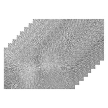 Load image into Gallery viewer, Dainty Home Royale Woven Metallic Lace Crossweave With A Sunburst Metallic Lace Pattern Reversible 12" x 18" Rectangular Placemats