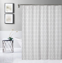 Load image into Gallery viewer, Dainty Home Topaz 3D Embossed Textured Lustrous Lurex Geometric Designed Fabric Shower Curtain