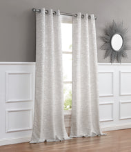 Load image into Gallery viewer, Dainty Home Priscilla Boho 3D Microstripes Textured Floral Embroidery Room Darkening Grommet Panel Pair