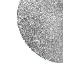 Load image into Gallery viewer, Dainty Home Royale Woven Metallic Lace Crossweave With A Sunburst Metallic Lace Pattern Reversible 15" x 15" Round Placemats