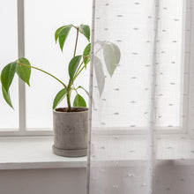 Load image into Gallery viewer, Dainty Home Ribbons Boho Linen Look Fabric With 3D Embellished Lurex Ribbons Light Filtering Grommet Panel Pair