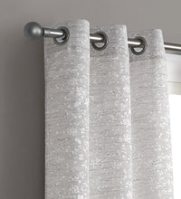 Load image into Gallery viewer, Dainty Home Priscilla Boho 3D Microstripes Textured Floral Embroidery Room Darkening Grommet Panel Pair