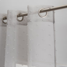 Load image into Gallery viewer, Dainty Home Ribbons Boho Linen Look Fabric With 3D Embellished Lurex Ribbons Light Filtering Grommet Panel Pair