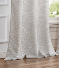 Load image into Gallery viewer, Dainty Home Priscilla Boho 3D Microstripes Textured Floral Embroidery Room Darkening Grommet Panel Pair