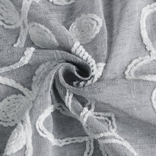 Load image into Gallery viewer, Dainty Home Rita Boho Linen Look Fabric With 3D Floral Chenille Embroidery Kitchen Curtain Set, 1 Valance 52" x 18" and 2 Tiers 26" x 36" Each