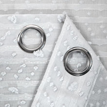 Load image into Gallery viewer, Dainty Home Cassandra Modern 3D Linen-Look Striped Fabric Shower Curtain With a 3D Cotton Like Puffs Striped Design