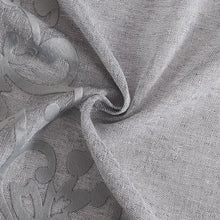 Load image into Gallery viewer, Dainty Home Natalie Boho Linen Look Fabric With 3D Applique Velvet Scroll Designed Kitchen Curtain Set, 1 Valance 52" x 18" and 2 Tiers 26" x 36"