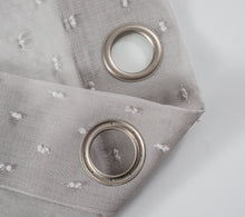 Load image into Gallery viewer, Dainty Home Ribbons Boho Linen Look Fabric With 3D Embellished Lurex Ribbons Light Filtering Grommet Panel Pair