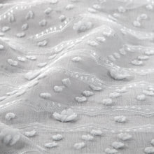 Load image into Gallery viewer, Dainty Home Cassandra Modern 3D Linen-Look Striped Fabric Shower Curtain With a 3D Cotton Like Puffs Striped Design