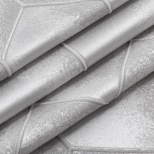Load image into Gallery viewer, Dainty Home Tiles 3D Embossed Textured Lustrous Lurex Tile Designed Fabric Shower Curtain