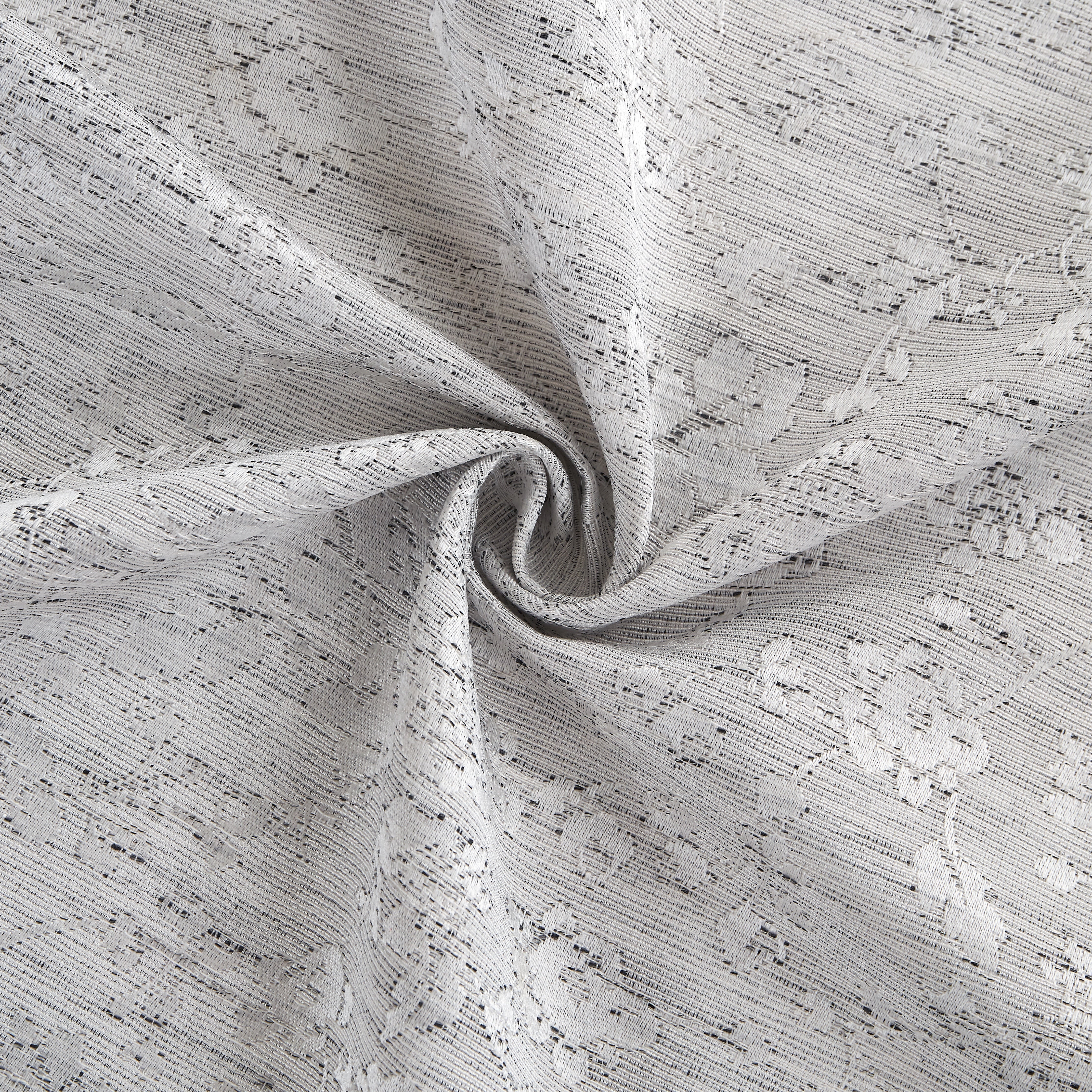 Dainty Home Priscilla Boho 3D Microstripes Textured Floral Embroidery Room Darkening Grommet Panel Pair