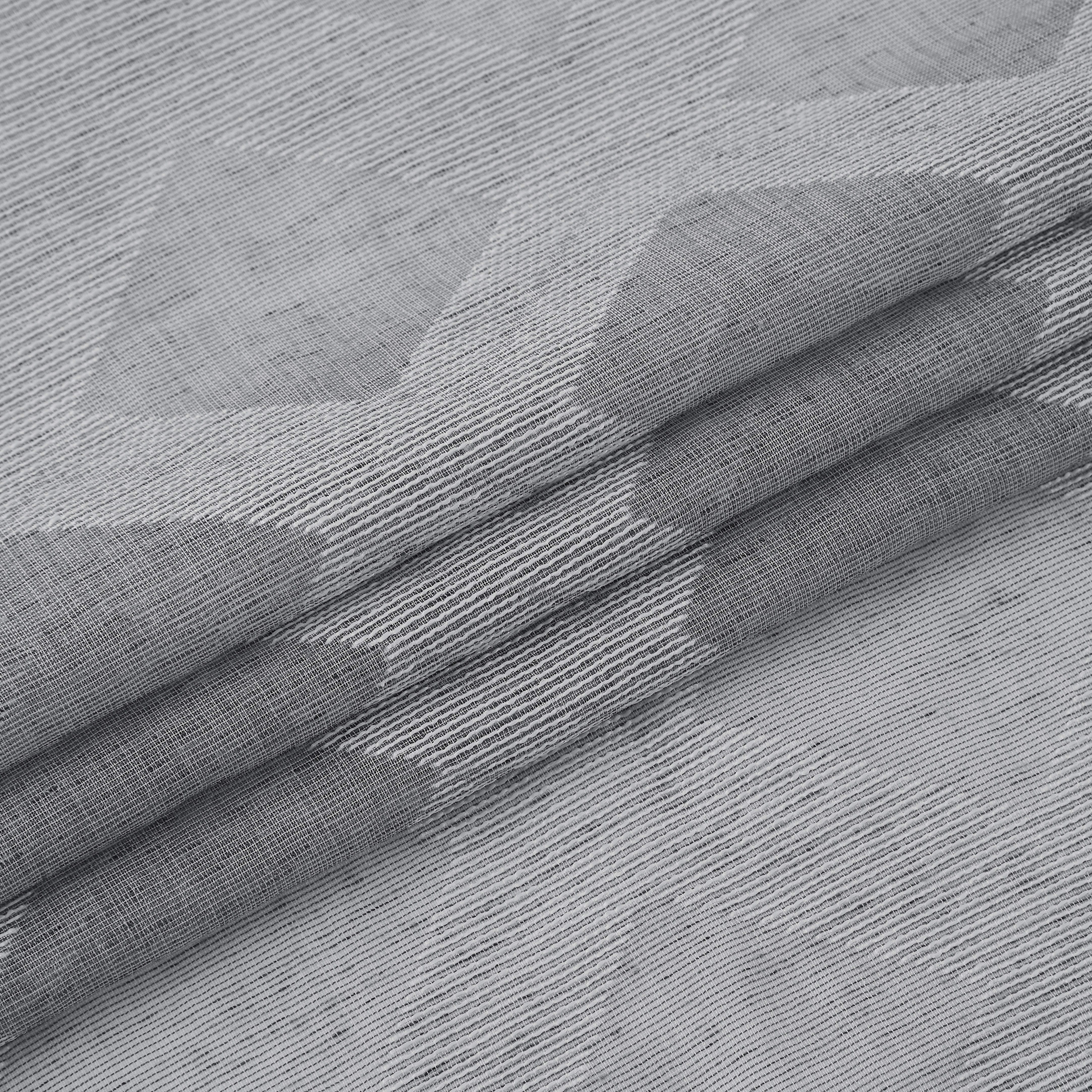 Dainty Home Diamonds Boho Embossed Diamond Design Linen Look Light Filtering Grommet Panel Pair