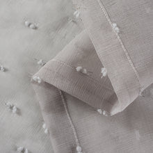 Load image into Gallery viewer, Dainty Home Ribbons Boho Linen Look Fabric With 3D Embellished Lurex Ribbons Light Filtering Grommet Panel Pair