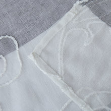 Load image into Gallery viewer, Dainty Home Silvia Boho Linen Look Striped Ombre Fabric With 3D Floral Chenille Embroidery Kitchen Curtain Set, 1 Valance 52 x 18 and 2 Tiers 26 x 36