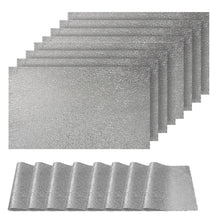 Load image into Gallery viewer, Dainty Home Lacey Woven Metallic Lace Crossweave With Metallic Lace Pattern Reversible 12" x 18" Rectangular Placemats