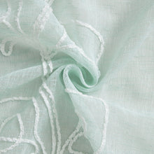 Load image into Gallery viewer, Dainty Home Stella Linen Look Boho Solid Fabric With 3D Floral Chenille Embroidery Light Filtering Grommet Panel Pair