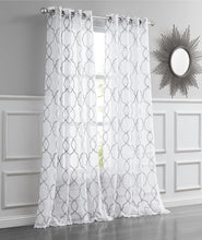 Load image into Gallery viewer, Dainty Home Springfield Contemporary 3D Lurex Embroidered Textured Sheer Grommet Single Panel