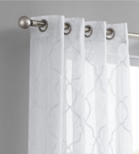 Load image into Gallery viewer, Dainty Home Springfield Contemporary 3D Lurex Embroidered Textured Sheer Grommet Single Panel