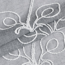 Load image into Gallery viewer, Dainty Home Stella Linen Look Boho Solid Fabric With 3D Floral Chenille Embroidery Light Filtering Grommet Panel Pair