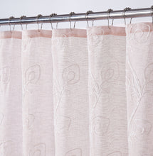 Load image into Gallery viewer, Dainty Home Stella 3D Linen Look Textured Floral 3D Chenille Designed Fabric Shower Curtain