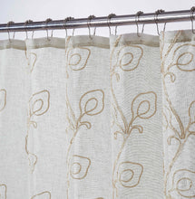 Load image into Gallery viewer, Dainty Home Stella 3D Linen Look Textured Floral 3D Chenille Designed Fabric Shower Curtain